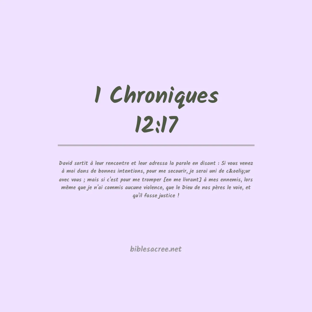 1 Chroniques - 12:17