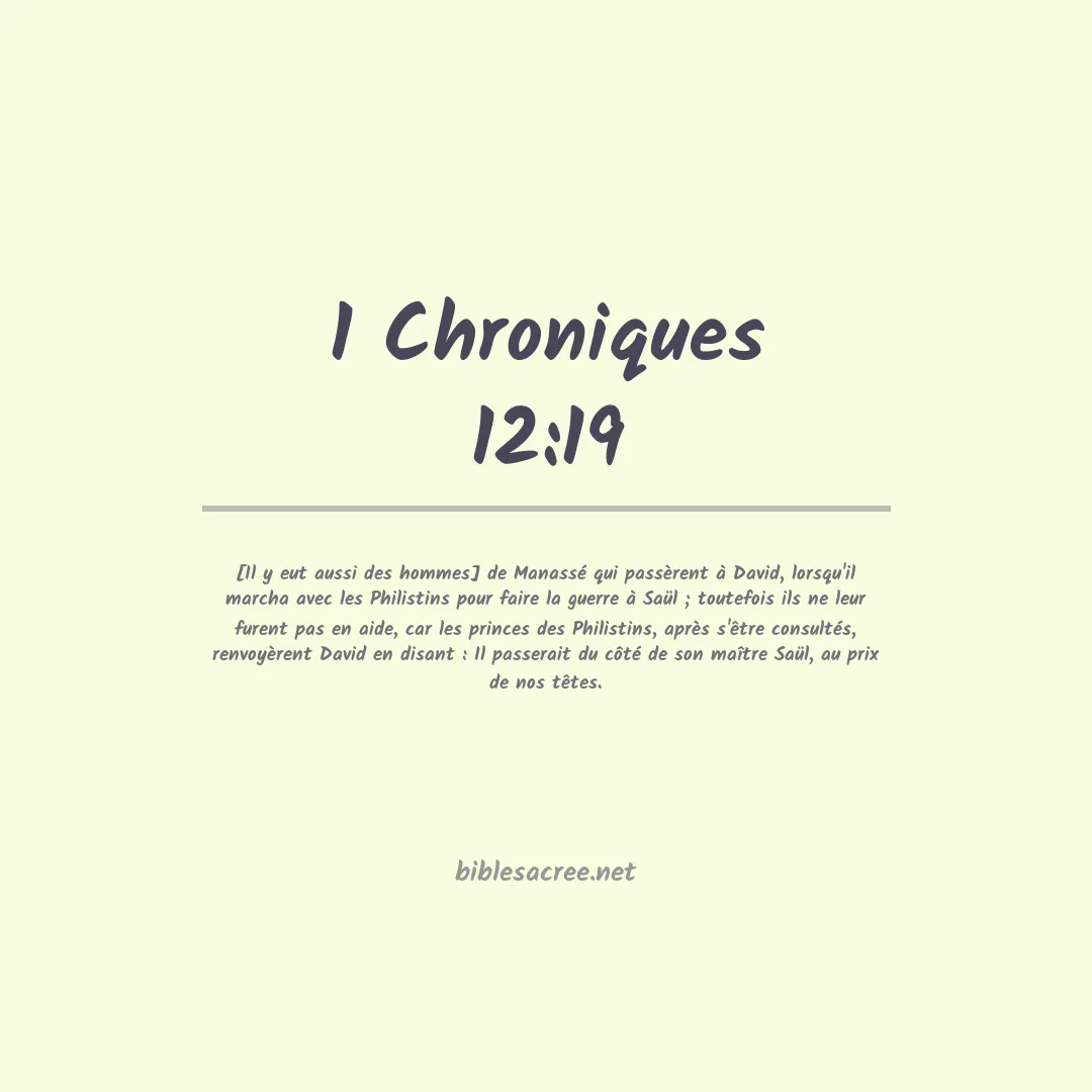 1 Chroniques - 12:19