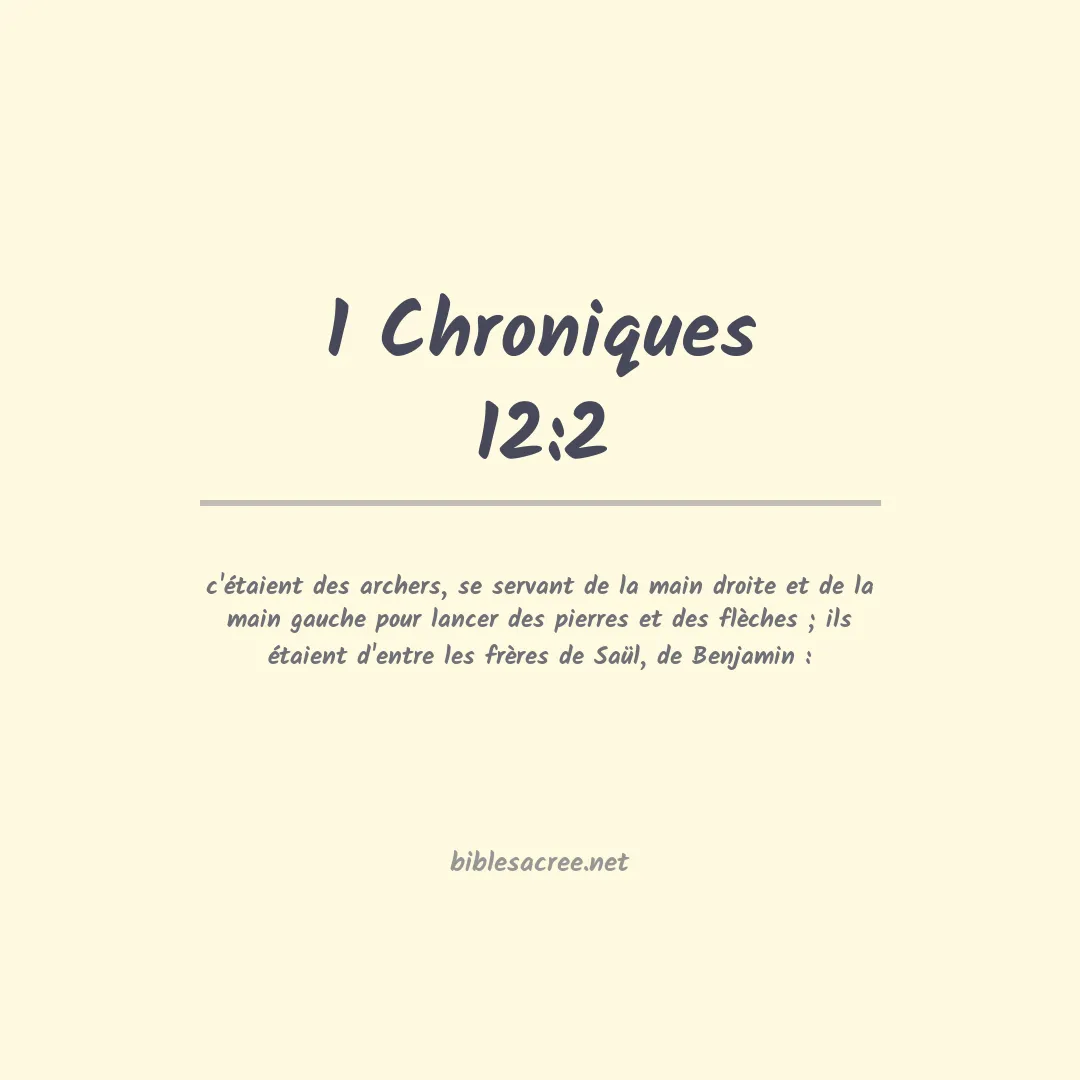 1 Chroniques - 12:2