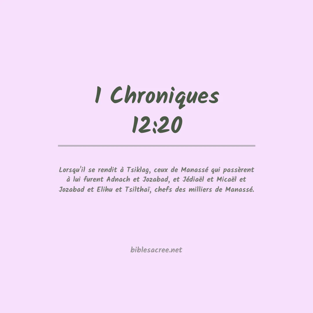 1 Chroniques - 12:20