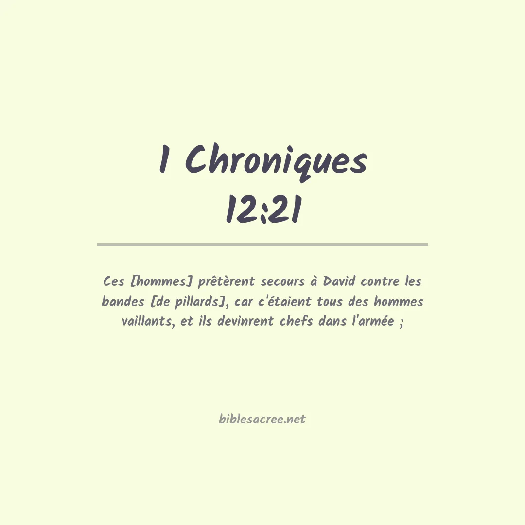 1 Chroniques - 12:21