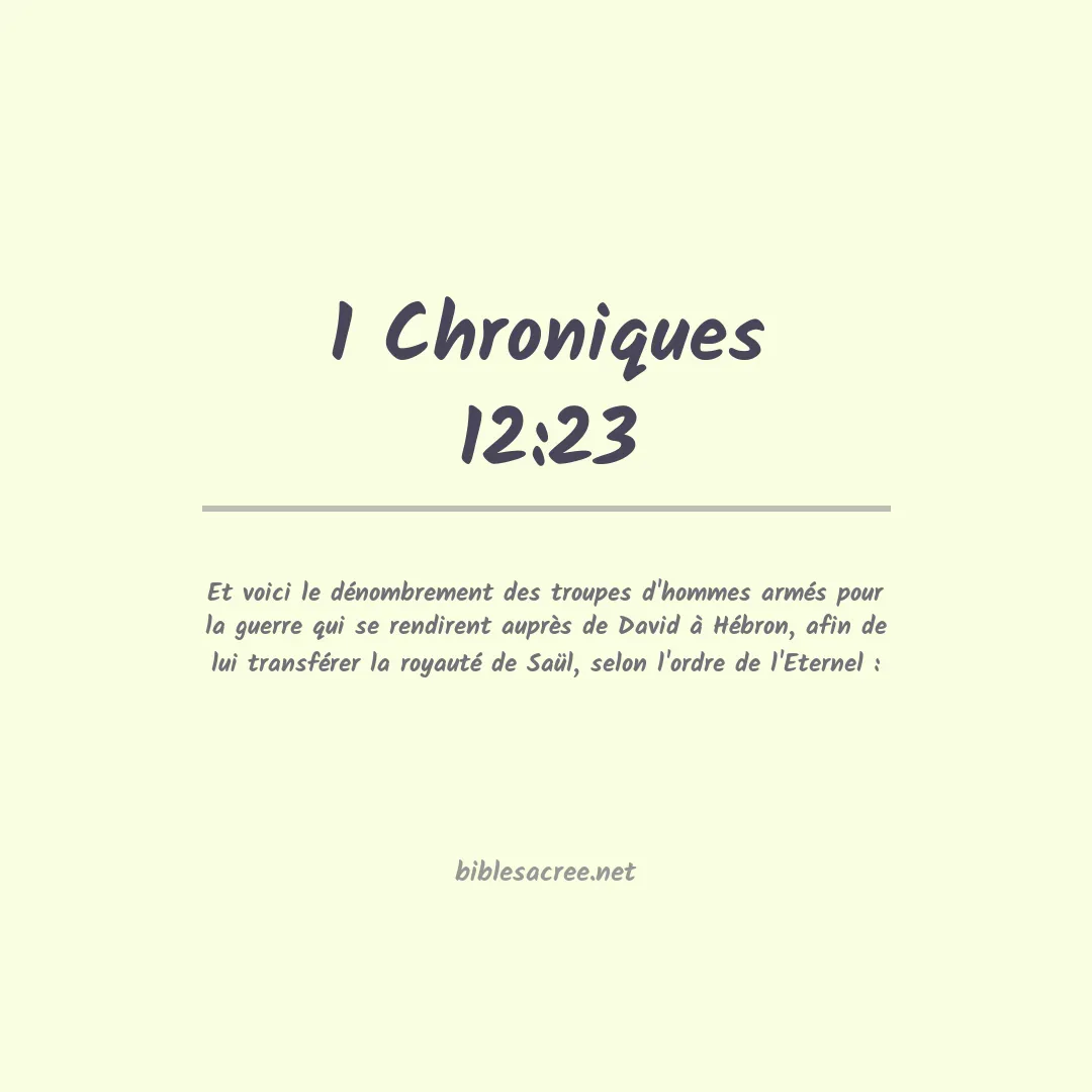 1 Chroniques - 12:23