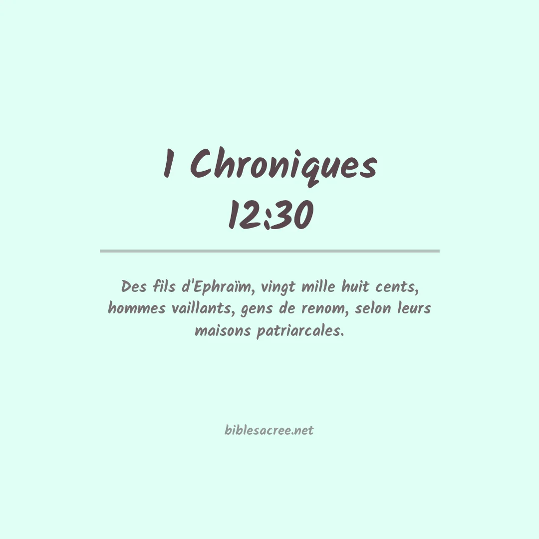 1 Chroniques - 12:30