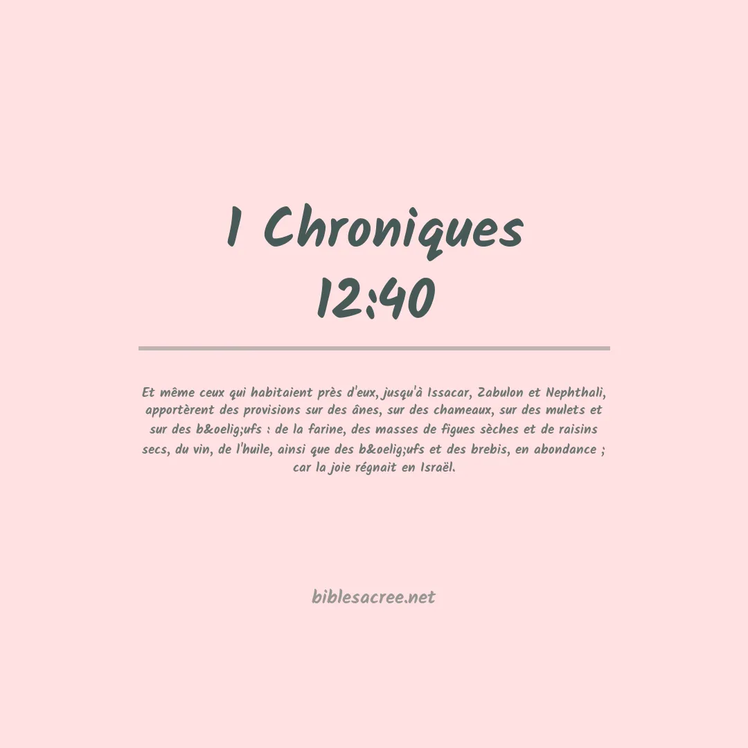 1 Chroniques - 12:40