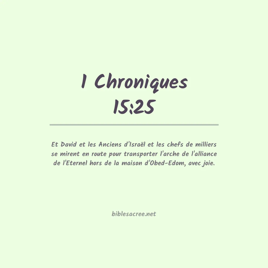 1 Chroniques - 15:25