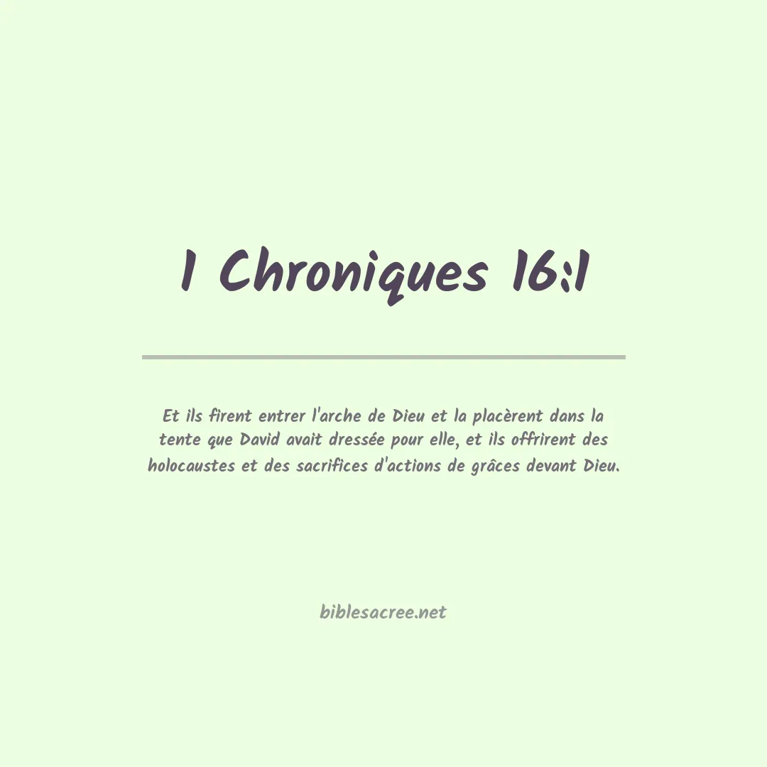 1 Chroniques - 16:1