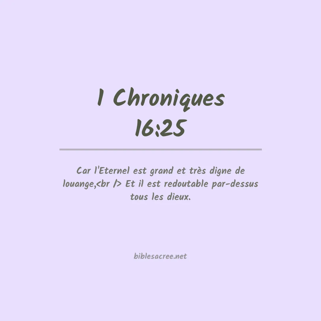 1 Chroniques - 16:25