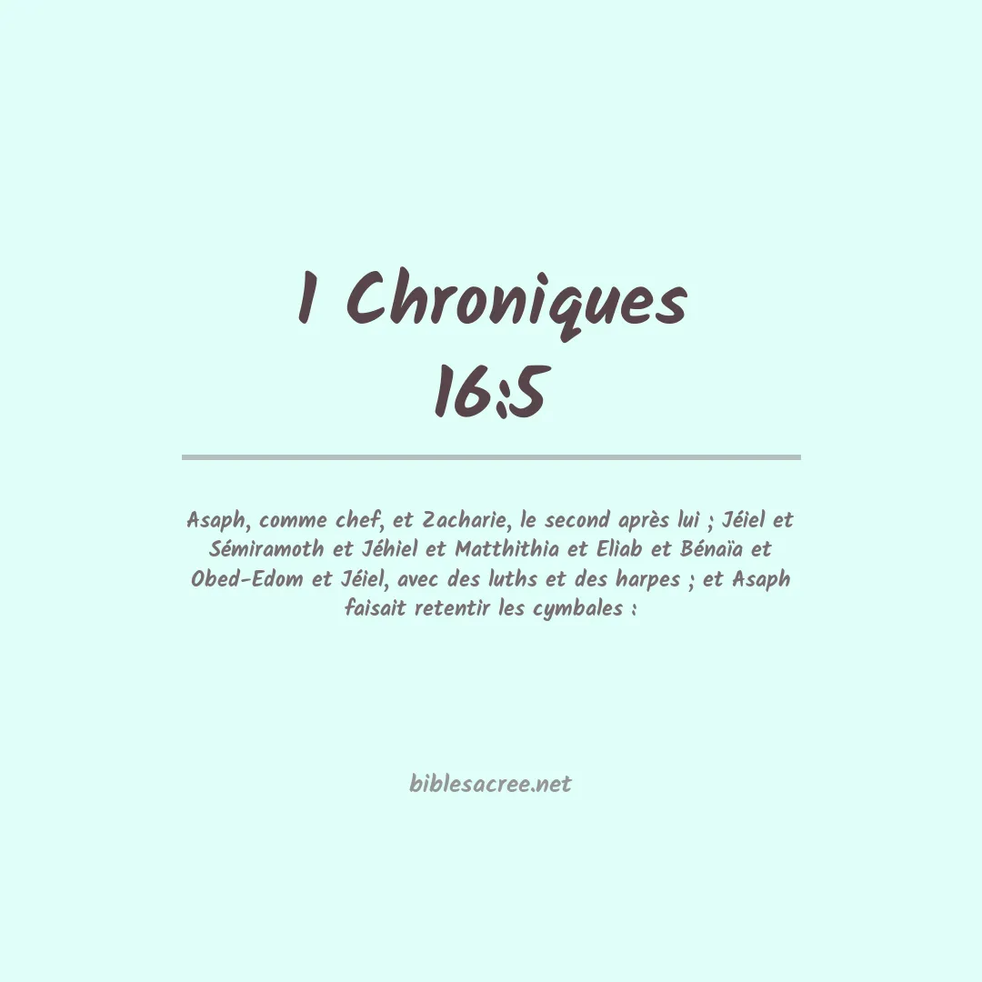 1 Chroniques - 16:5