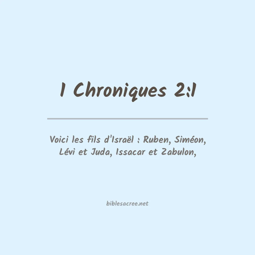 1 Chroniques - 2:1