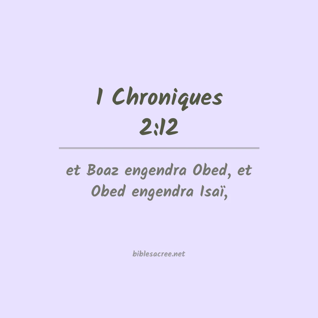 1 Chroniques - 2:12