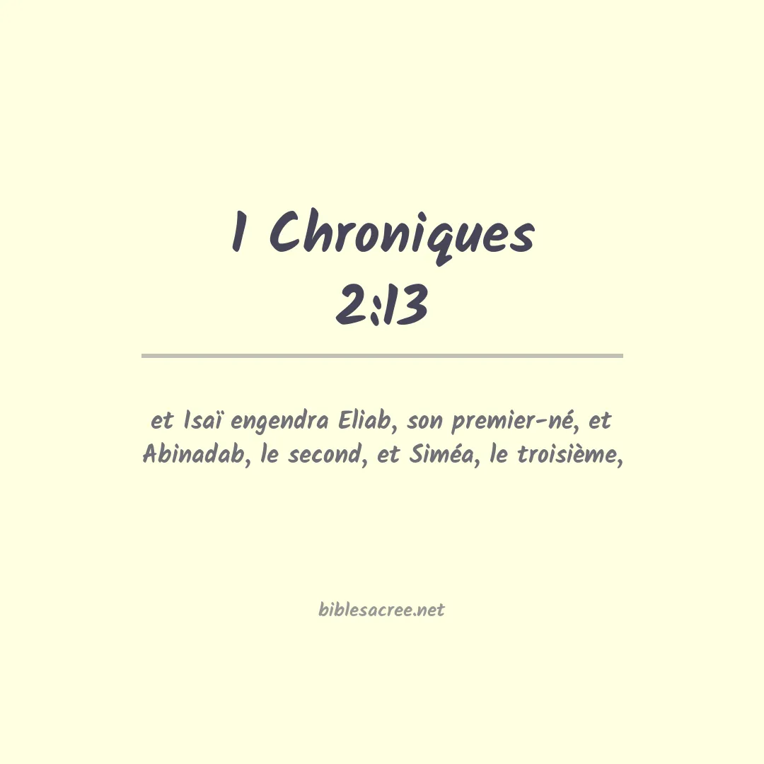 1 Chroniques - 2:13