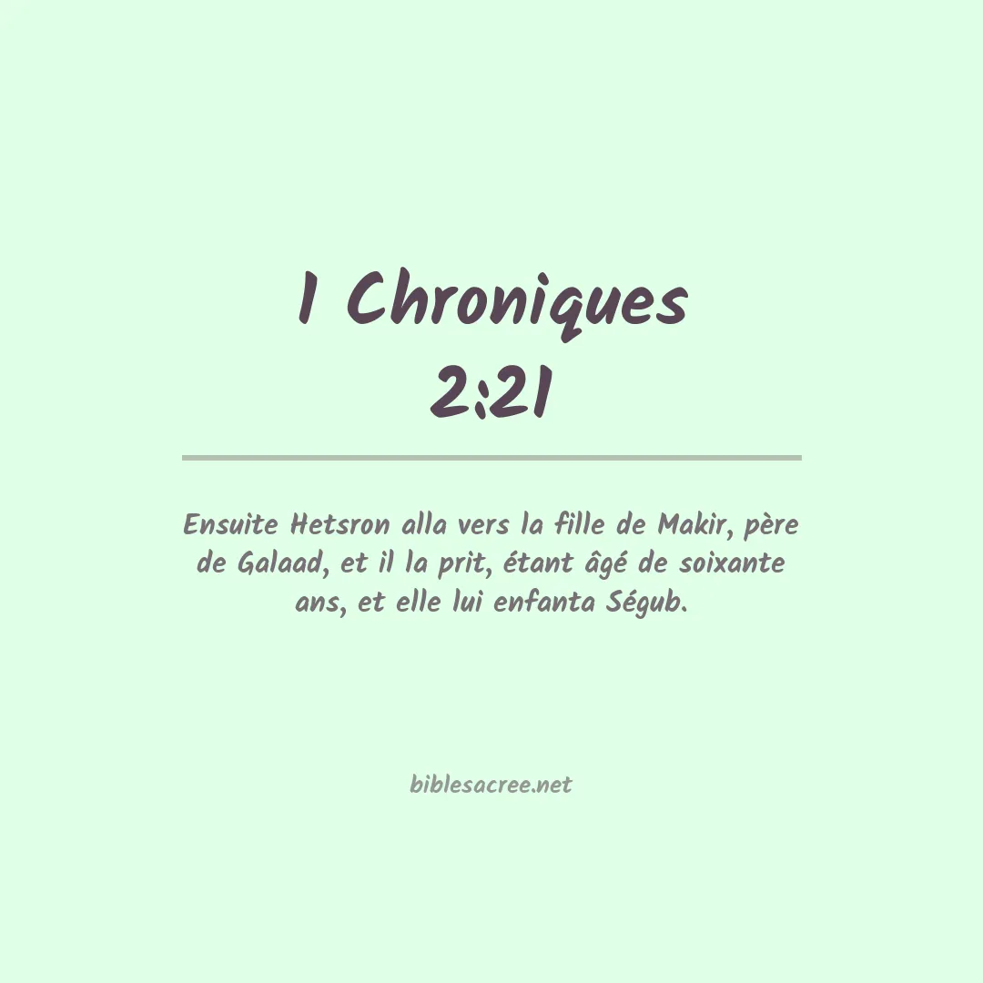 1 Chroniques - 2:21