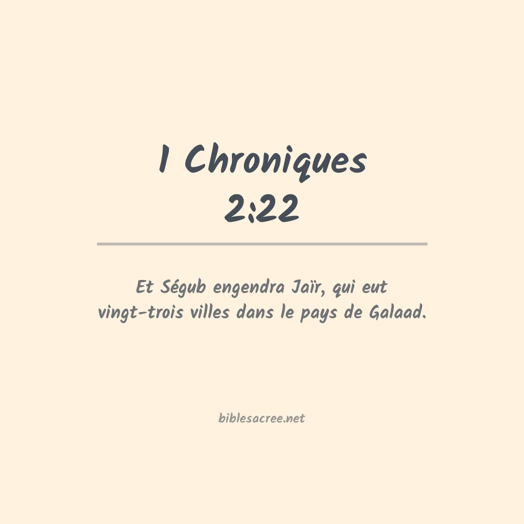 1 Chroniques - 2:22