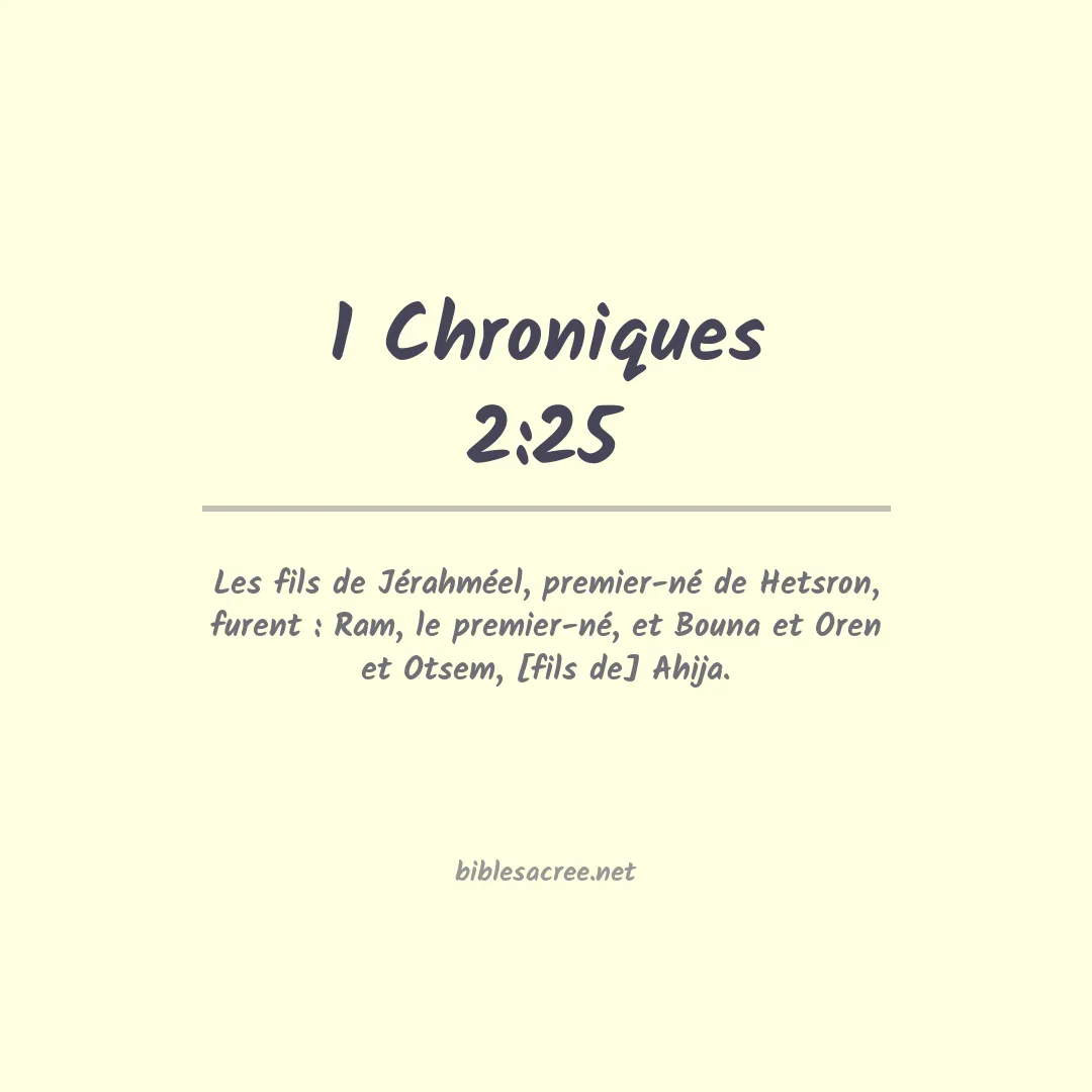 1 Chroniques - 2:25
