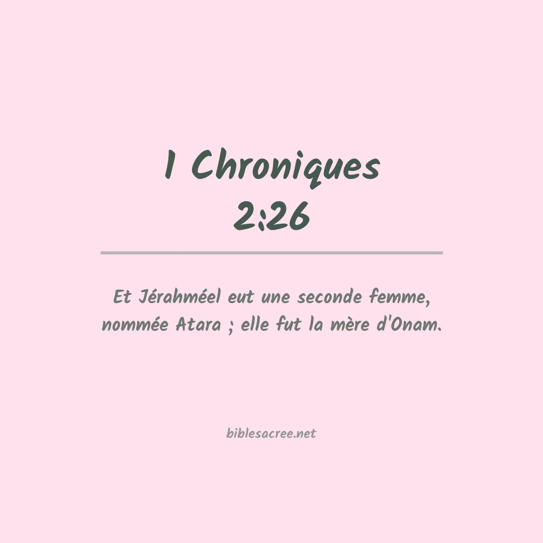1 Chroniques - 2:26