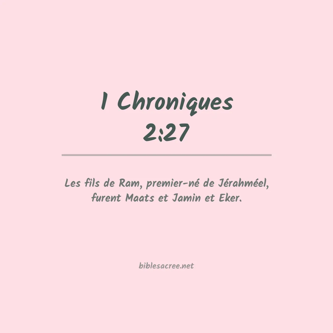 1 Chroniques - 2:27