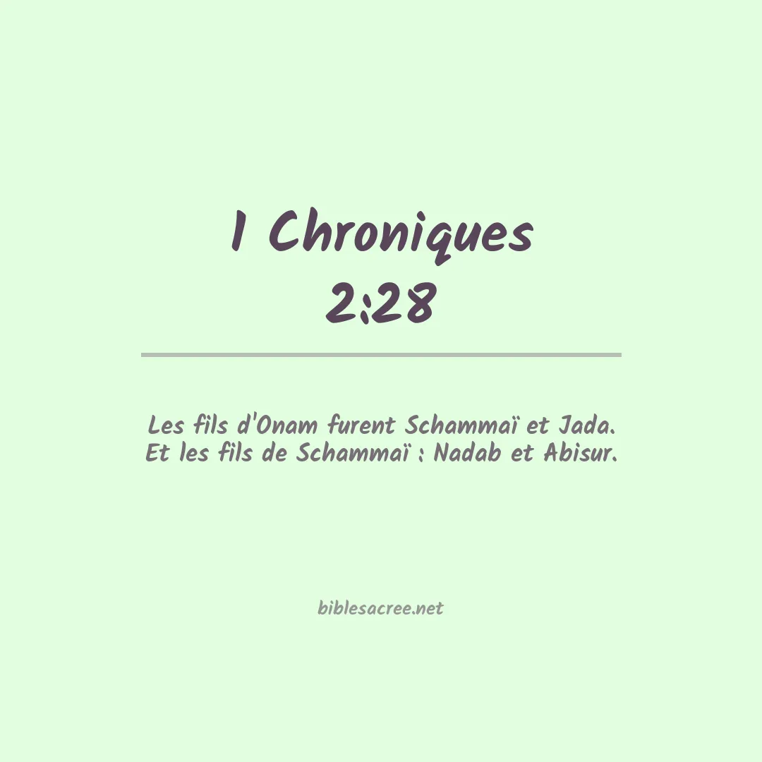 1 Chroniques - 2:28