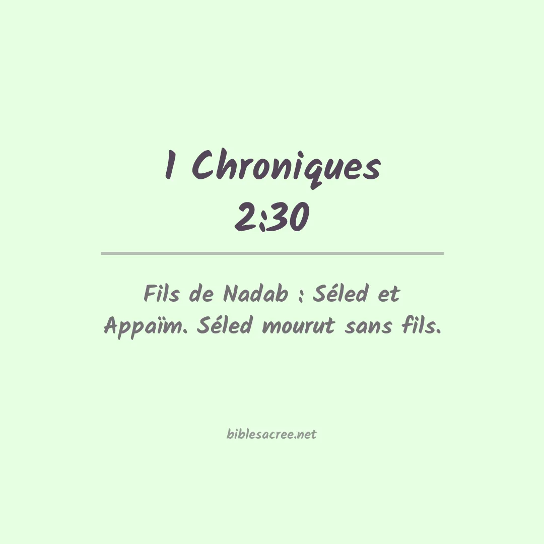 1 Chroniques - 2:30