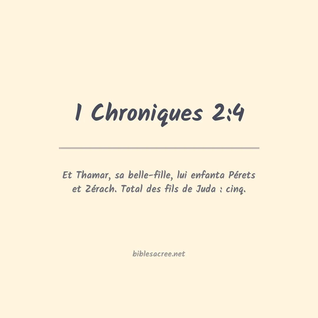 1 Chroniques - 2:4