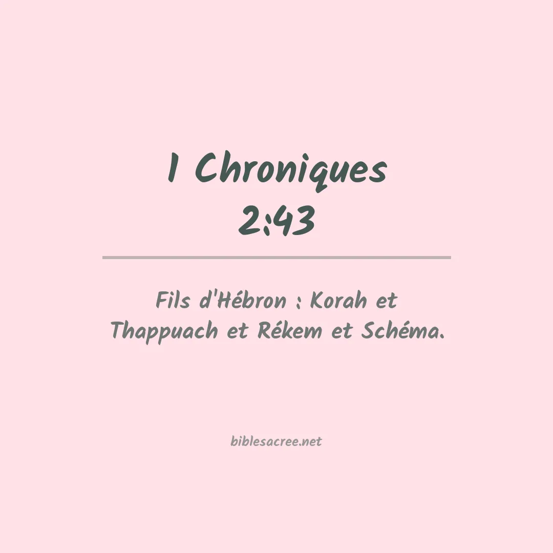 1 Chroniques - 2:43
