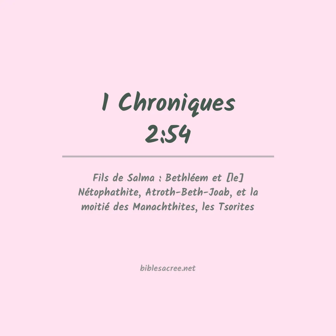 1 Chroniques - 2:54