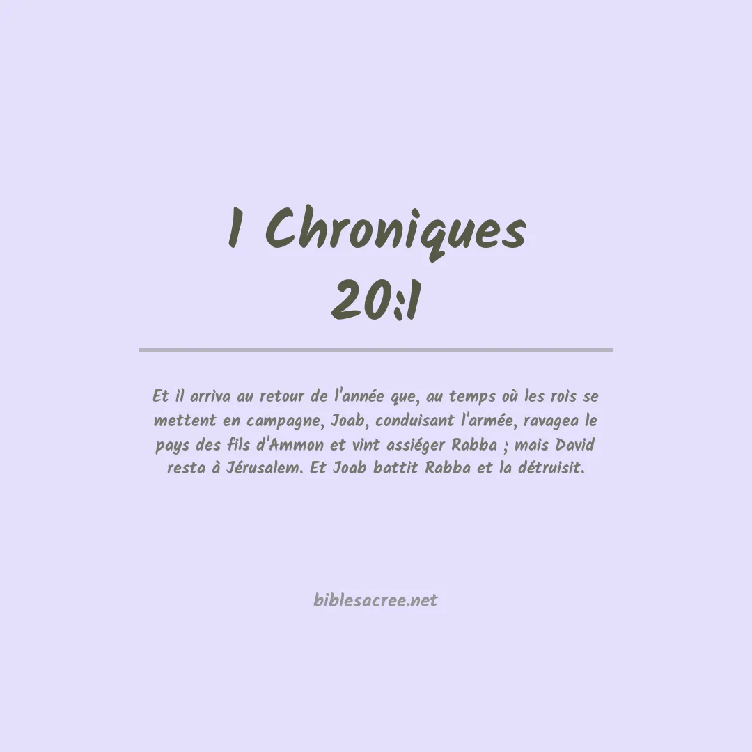 1 Chroniques - 20:1