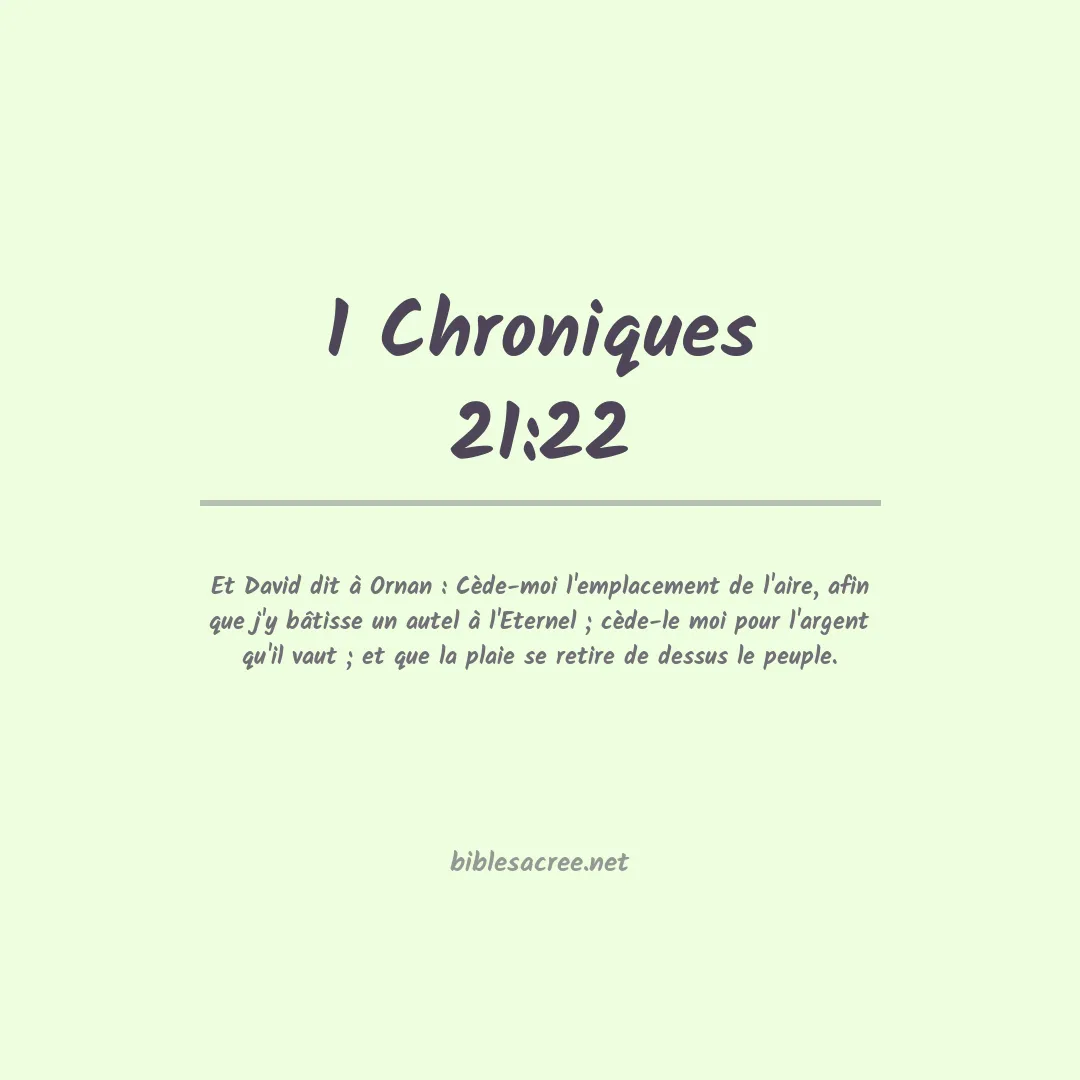 1 Chroniques - 21:22