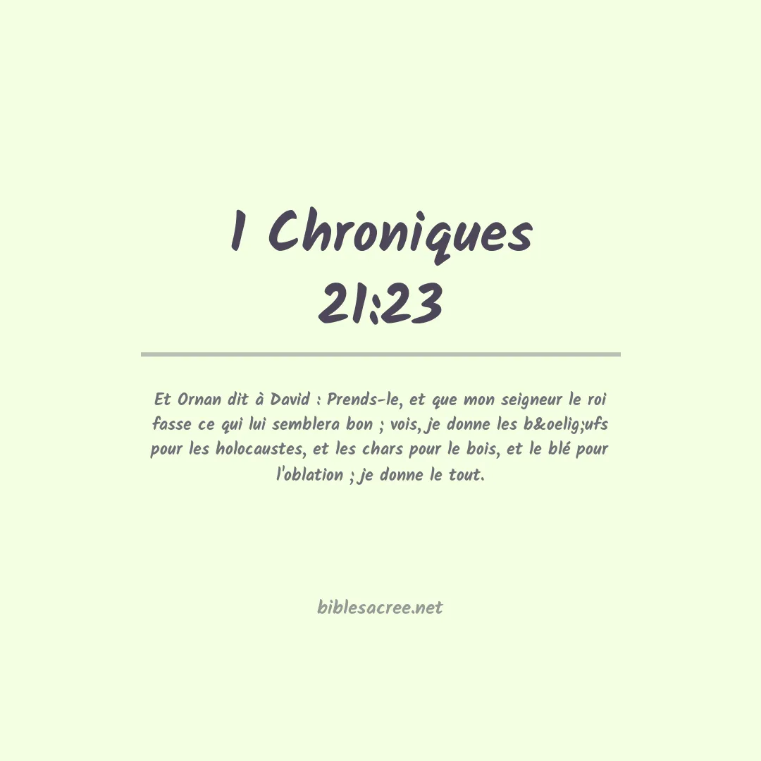 1 Chroniques - 21:23