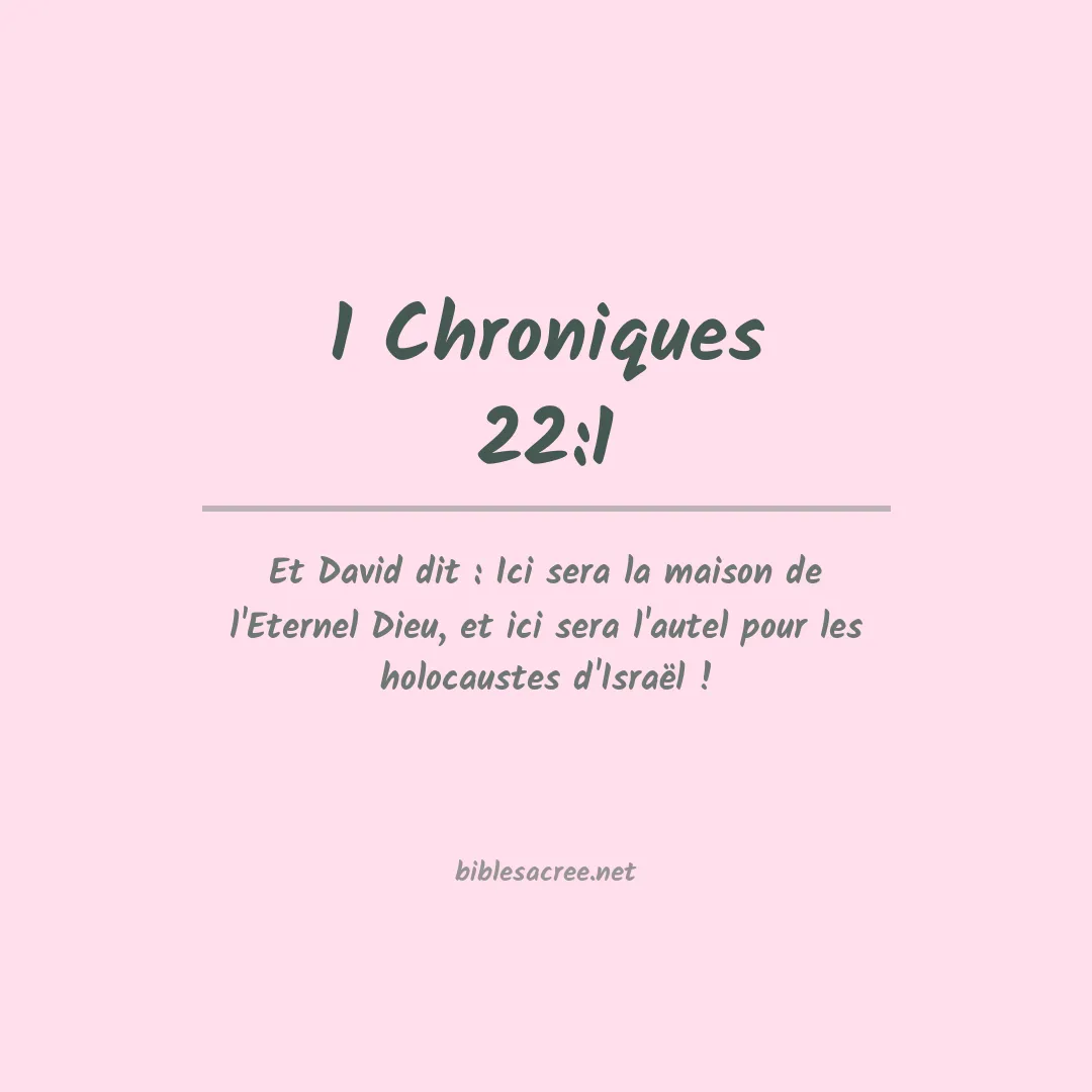 1 Chroniques - 22:1