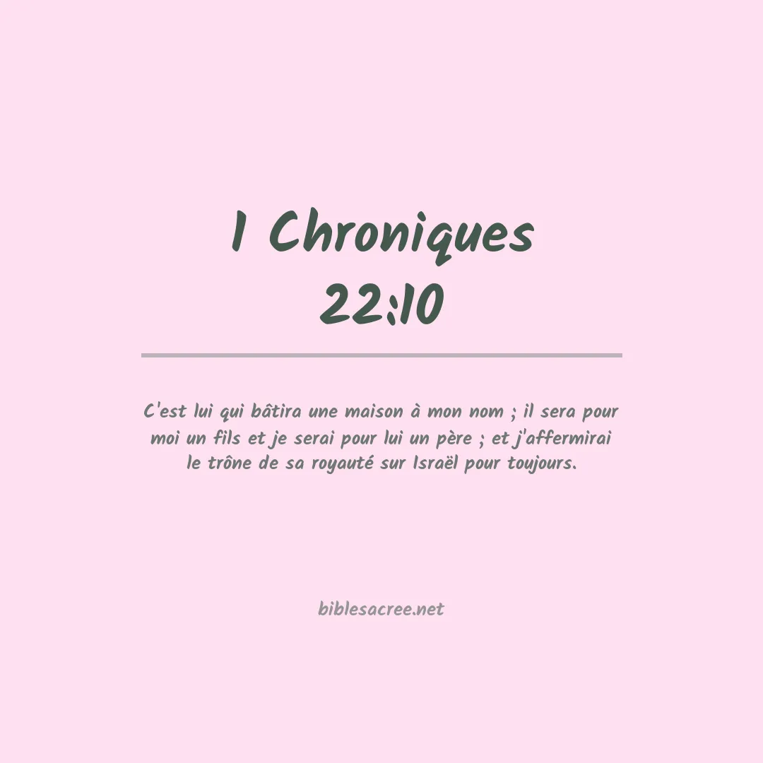 1 Chroniques - 22:10