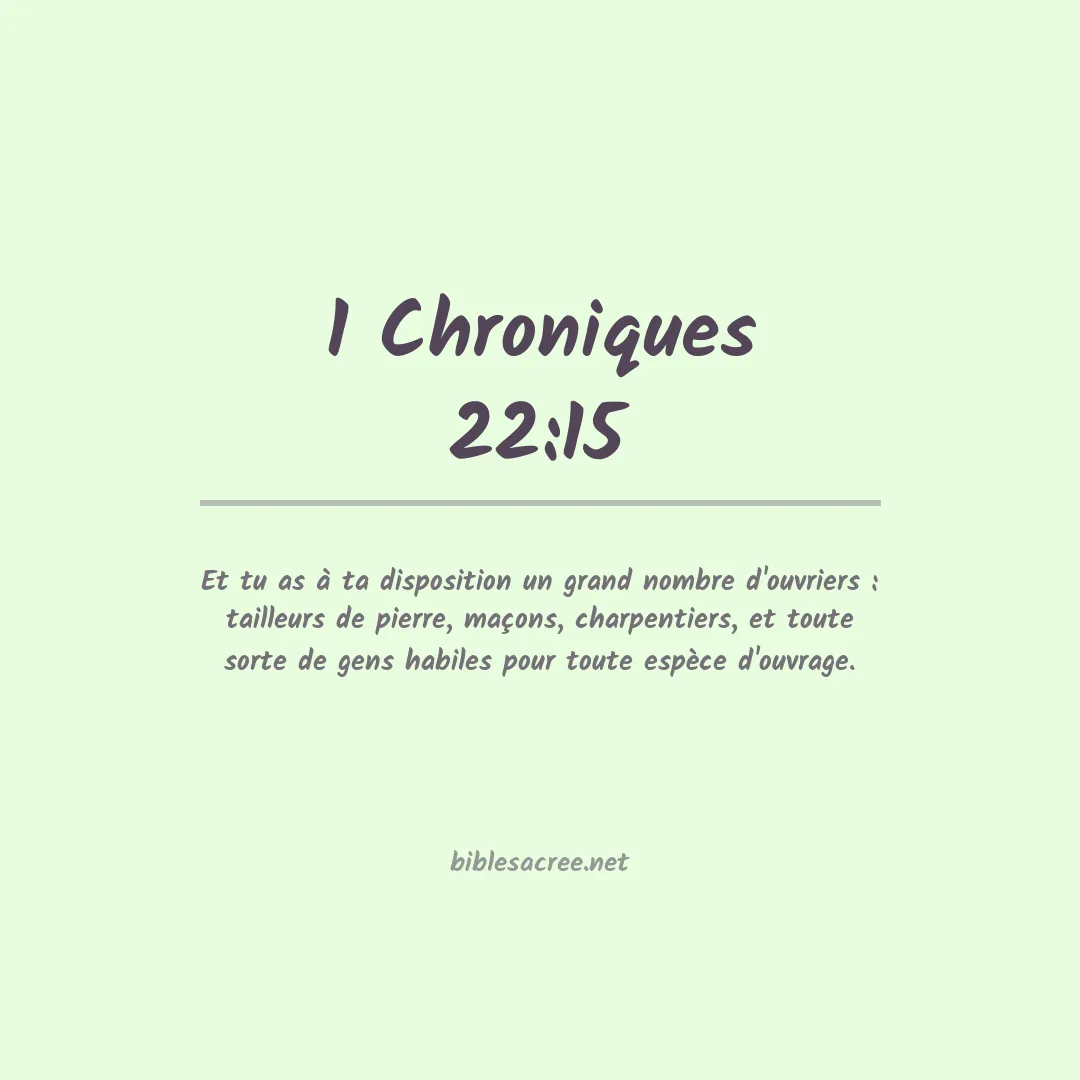 1 Chroniques - 22:15