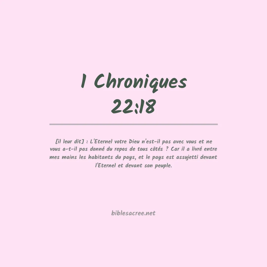 1 Chroniques - 22:18