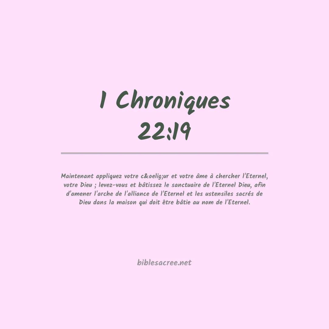 1 Chroniques - 22:19