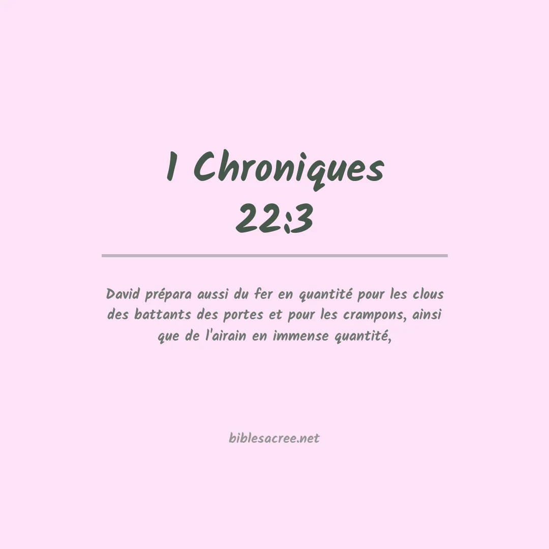 1 Chroniques - 22:3
