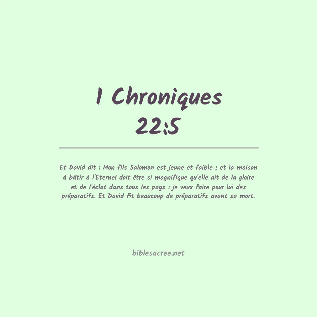 1 Chroniques - 22:5