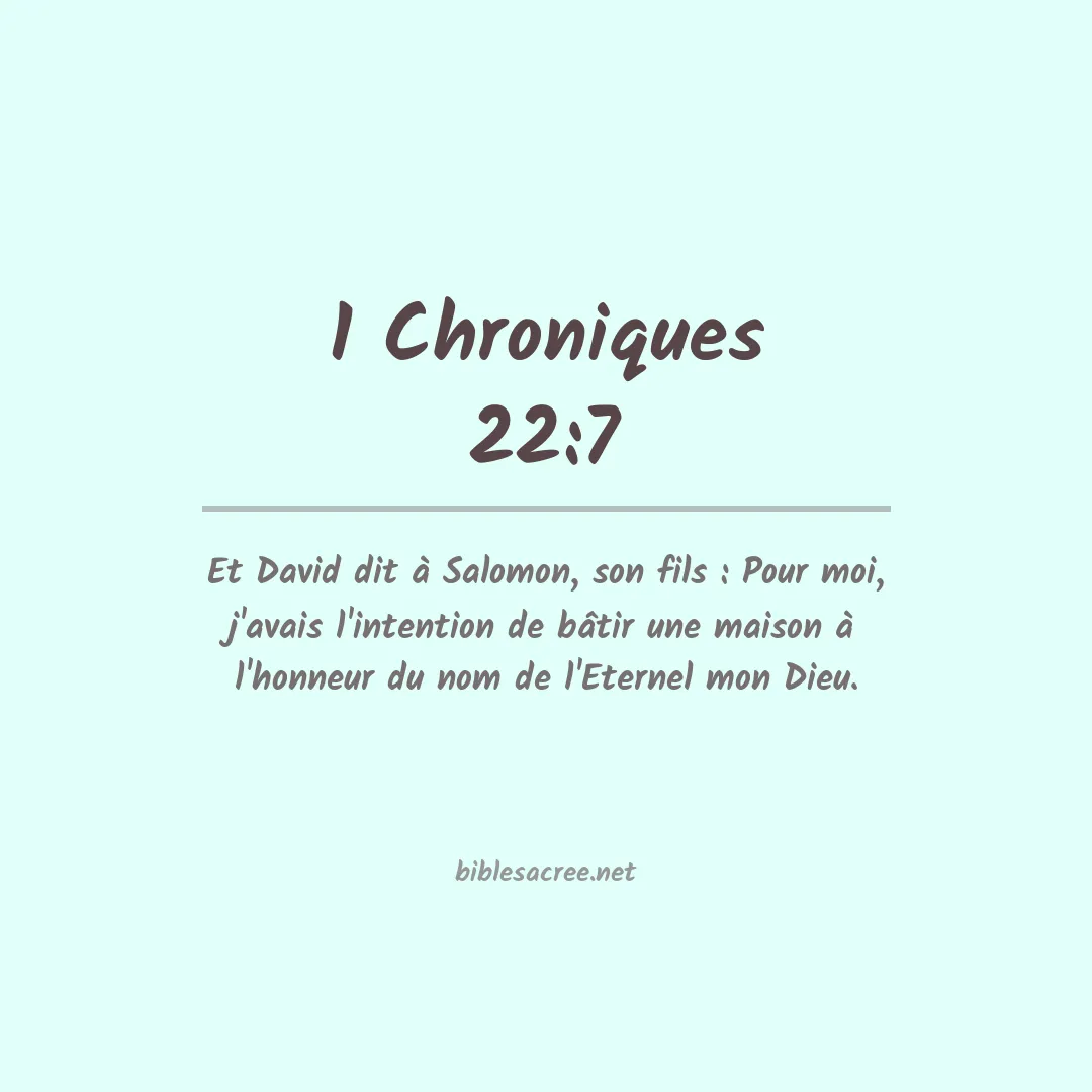1 Chroniques - 22:7
