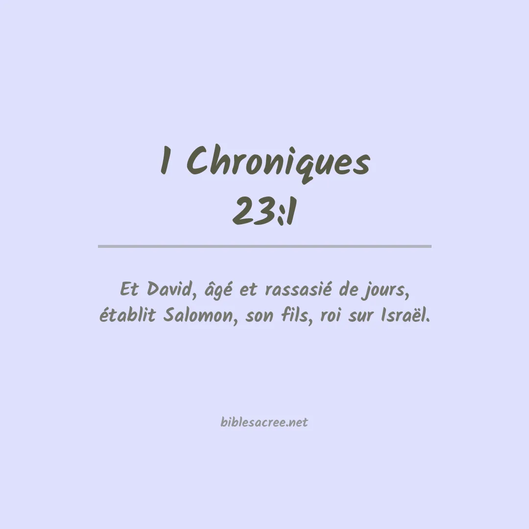 1 Chroniques - 23:1