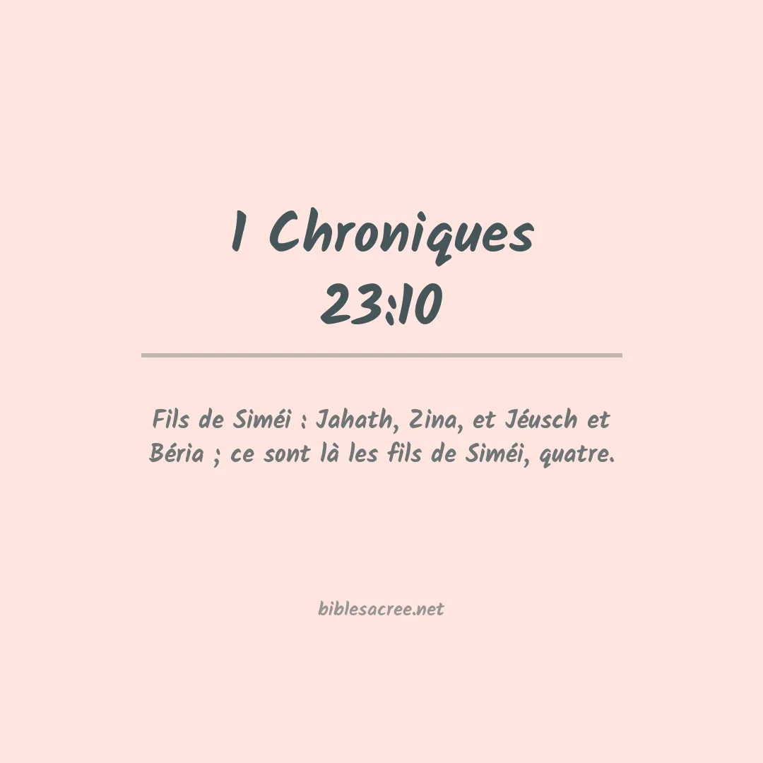 1 Chroniques - 23:10