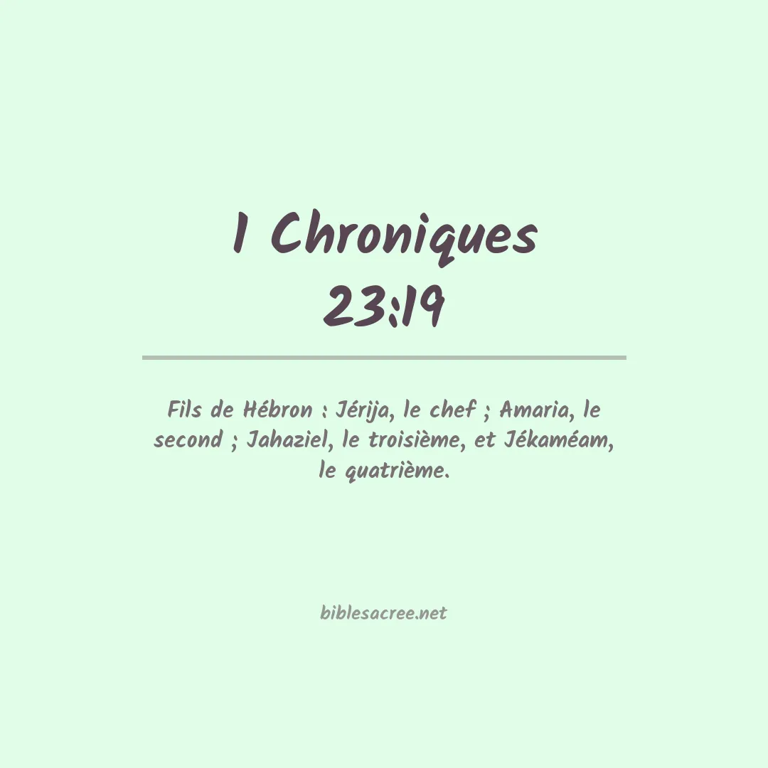 1 Chroniques - 23:19