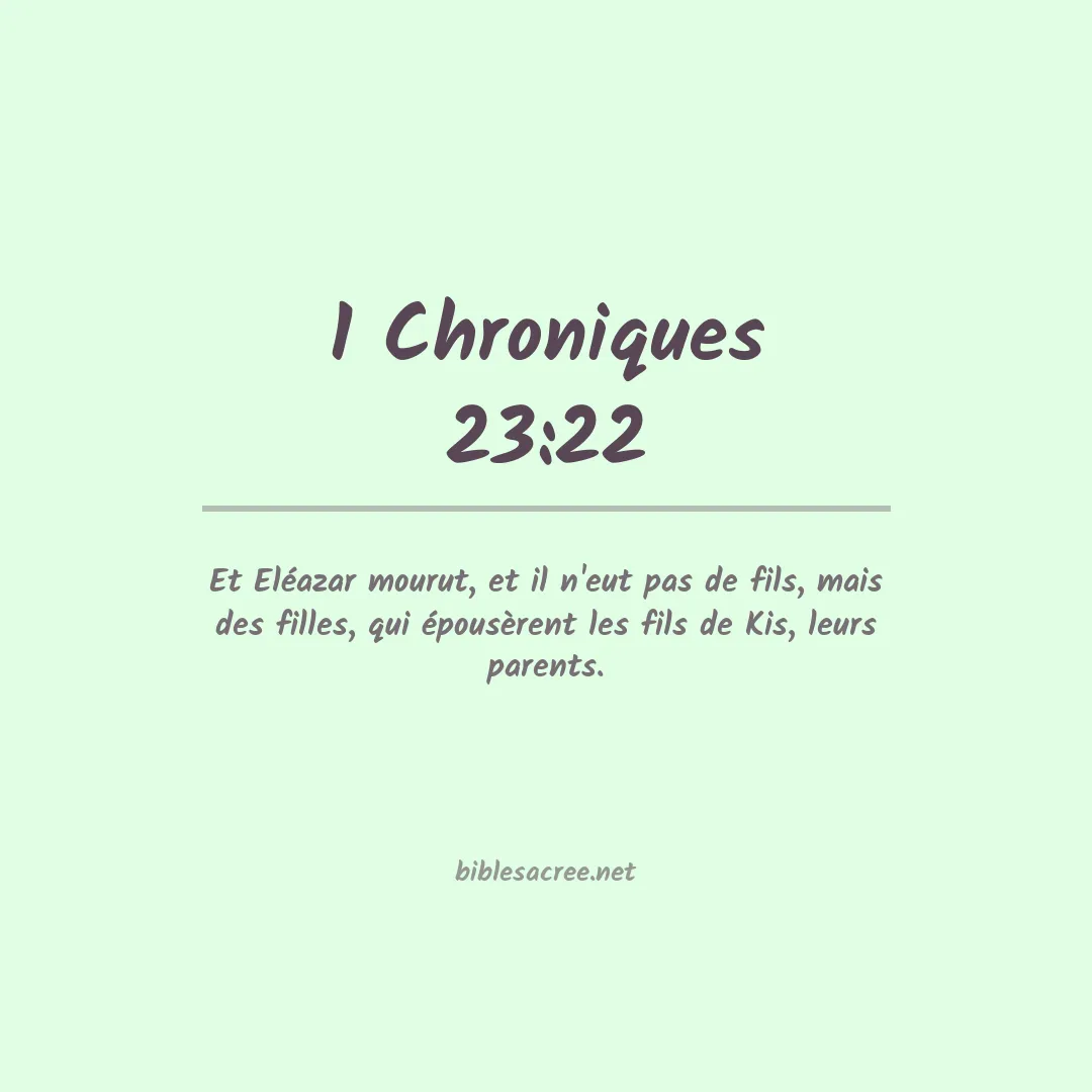 1 Chroniques - 23:22