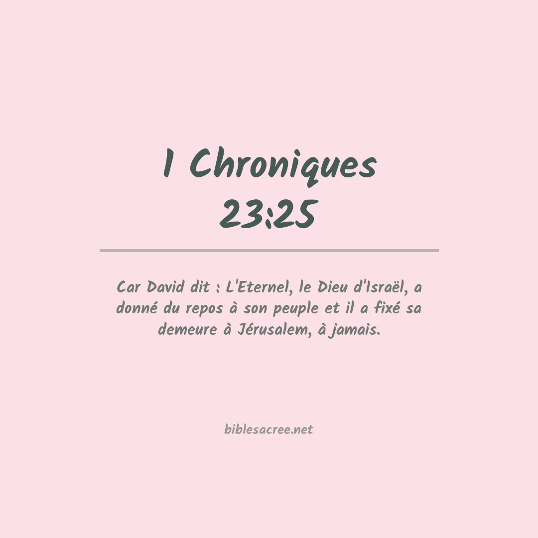 1 Chroniques - 23:25