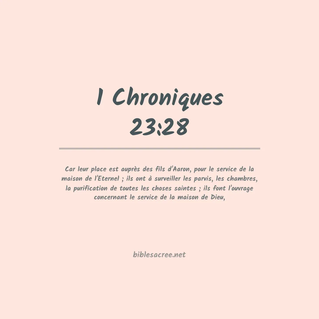 1 Chroniques - 23:28