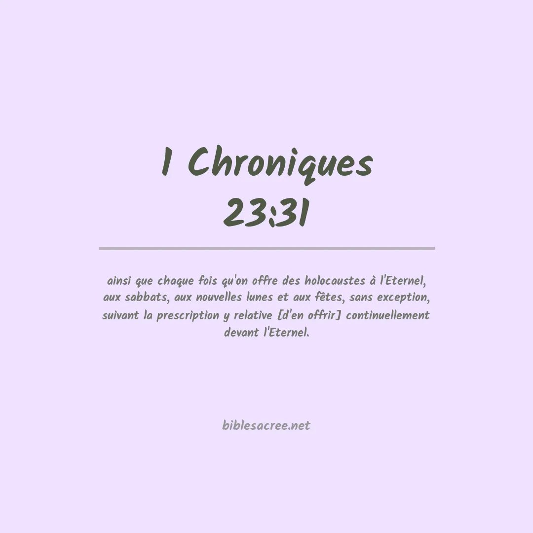 1 Chroniques - 23:31