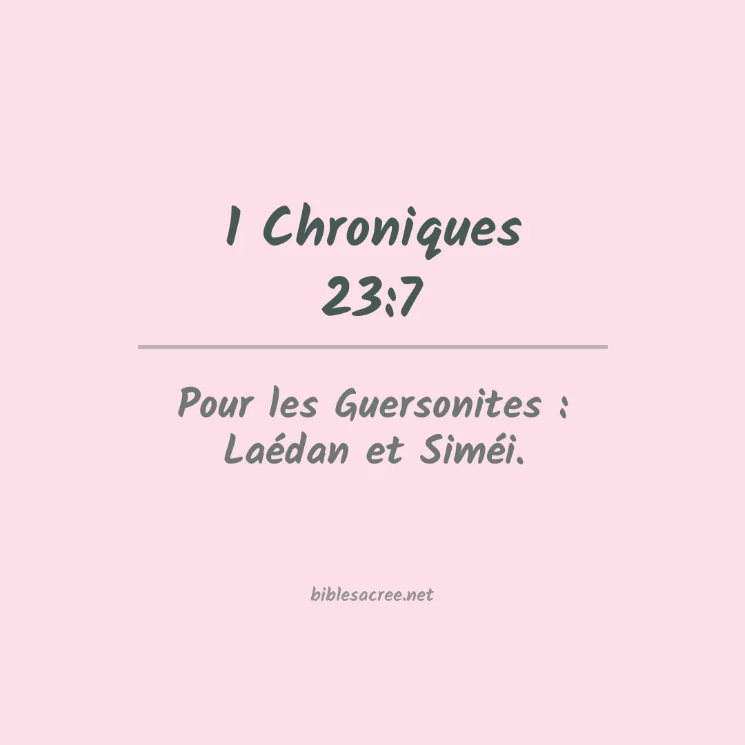 1 Chroniques - 23:7