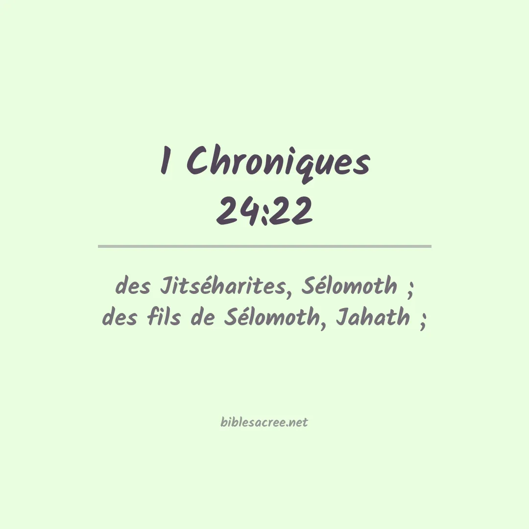 1 Chroniques - 24:22