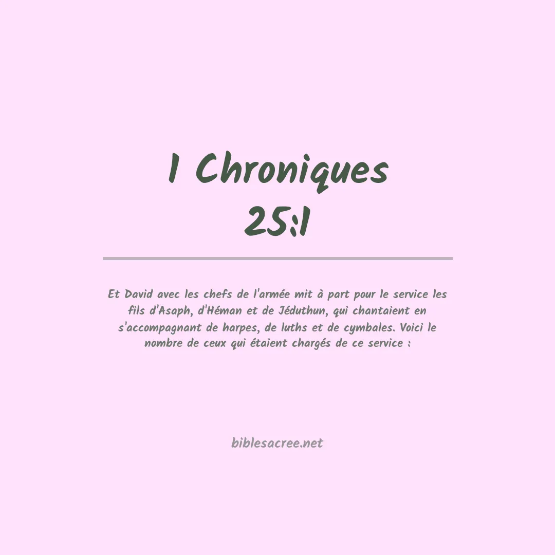 1 Chroniques - 25:1