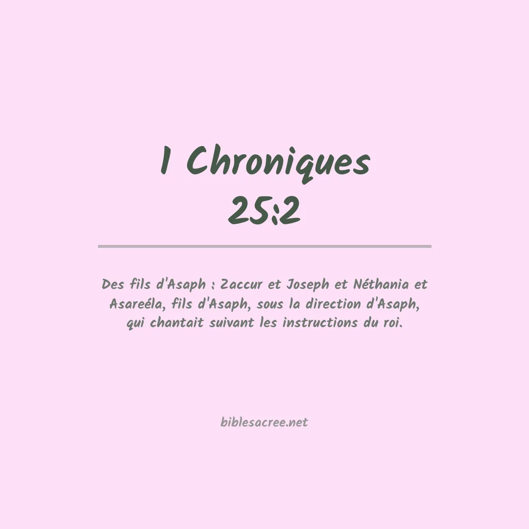 1 Chroniques - 25:2