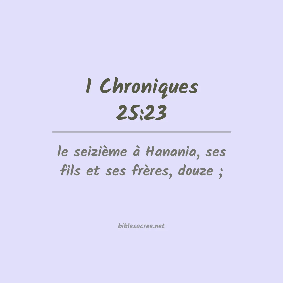 1 Chroniques - 25:23