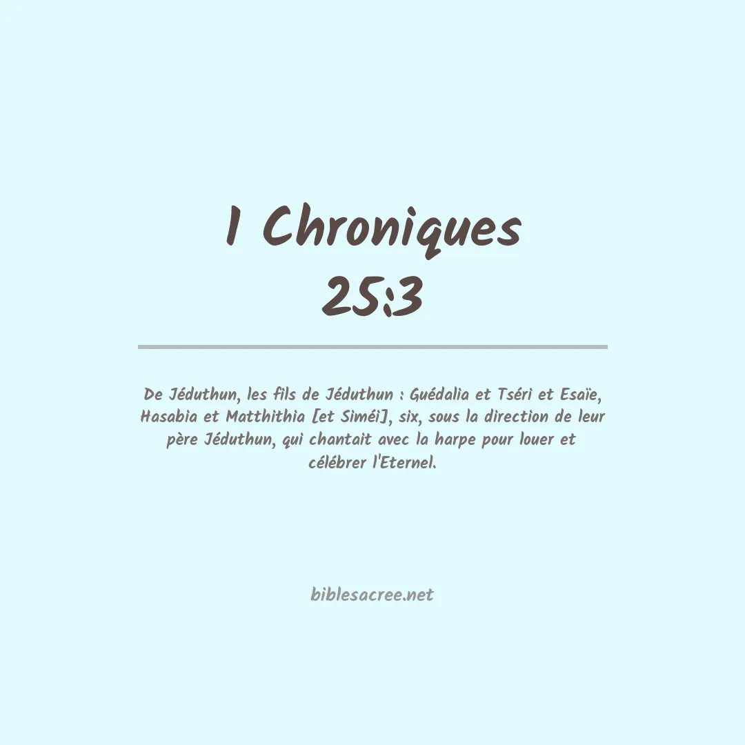 1 Chroniques - 25:3