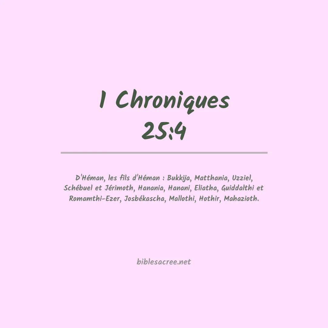 1 Chroniques - 25:4